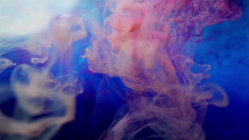 Abstract Ink Splash Color Drop Liquid Blue Pink Color Background Footage