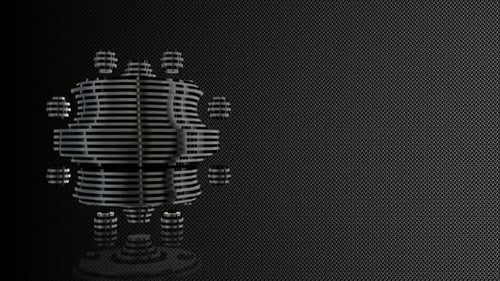 Rotating Geometric Metallic Structure Animation Loop