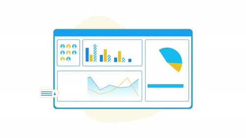 Data dashboard animation charts and graphs. Suitable for business presentations, and analytics.