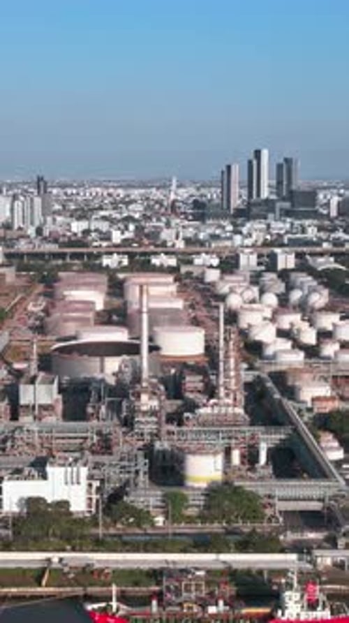 Industrial landscape of Bangkok showcasing vibrant energy facilities