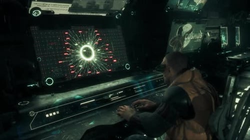 Un hacker tente une faille de sécurité dans une pièce sombre et cyberpunk 5