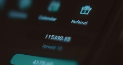 Dynamic Digital Interface Displaying Rapidly Changing Numbers