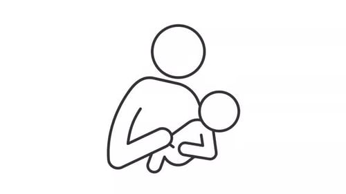 Animation en ligne de maman tenant un bébé