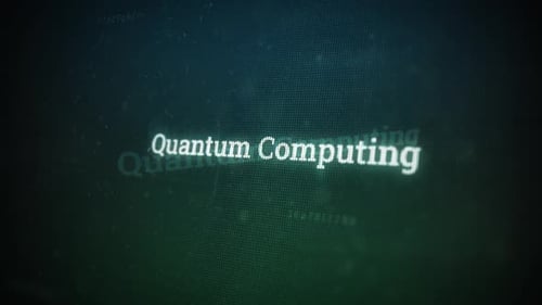 Informatique quantique sur écran numérique Message sur écrans d'ordinateur V03