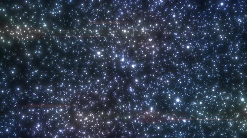 Abstract Flying Particles Cosmic Shimmering Background Loop