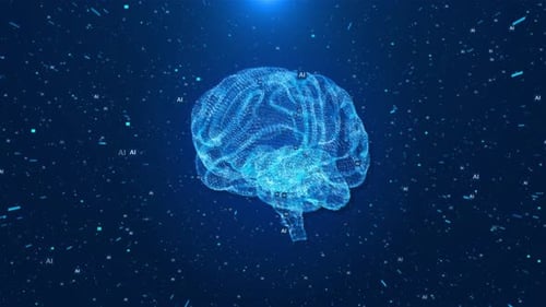 AI Artificial Intelligence Digital Brain Big Data Flow Matrix Deep Machine Learning Computer IoT