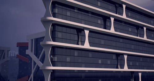 Diseño arquitectónico moderno de un edificio de gran altura en un entorno urbano