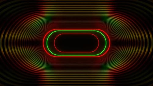 Green And Red Neon Oval Tunnel Background Vj Loop In HD
