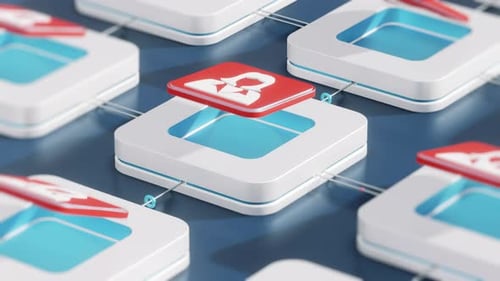 Modern Digital Network with Animated Communication Icons