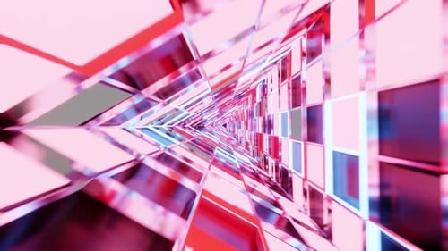 Rotated Pink Crystal Triangle Tunnel Vj Loop Background 4K