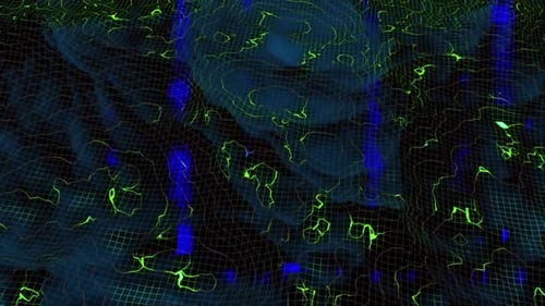 Futuristic Abstract Wireframe Grid Digital Network Background Loop