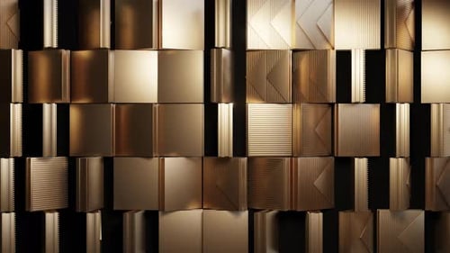 Textured Metallic Wall with Geometric Patterns