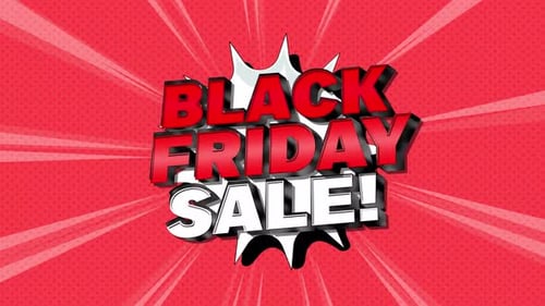 Pop Art Comic Black Friday Sale Text Reveal Animation