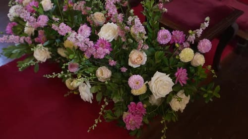 Beautiful Floral Arrangement of Pink and White Flowers