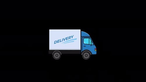 Flat Design Animated Delivery Truck Icon