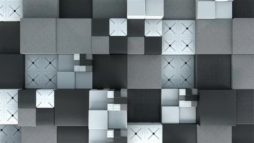Abstract Black And White Boxes Loop