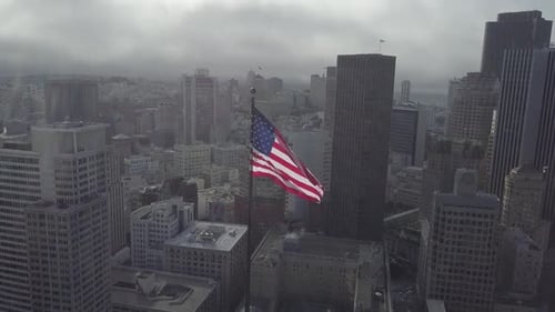 Establishing Aerial View of City Skyline