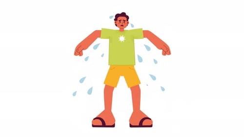 Excessive sweating cartoon animation