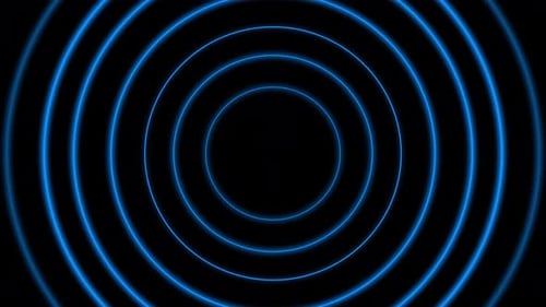 Proceso de búsqueda de difusión de ondas en una interfaz futurista: animación de señales de conexión brillante