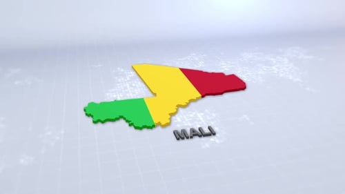 Mali Map With Flag