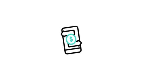 Animated Flat Design Mobile Money Exchange Icon