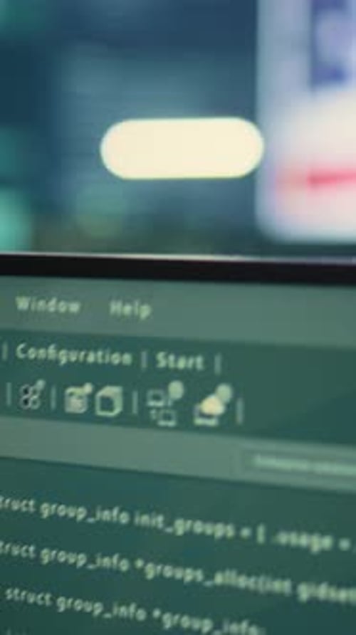 Code on Computer Screen Fading to American Flag