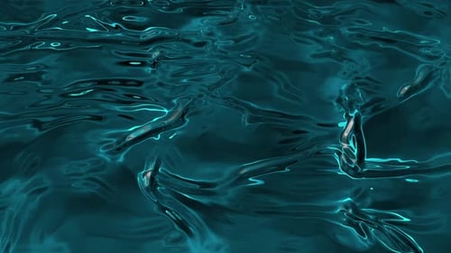 Abstract Glowing Teal Liquid Waves Motion Background