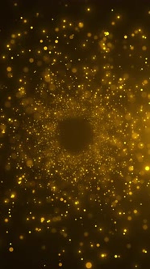 Weihnachtshintergrund, defokussierter goldfarbener Partikelhintergrund, langsam fallendes Bokeh, Glitzerli