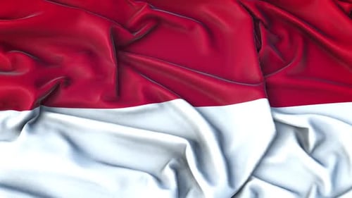 Realistic Waving Red and White Fabric Background Loop