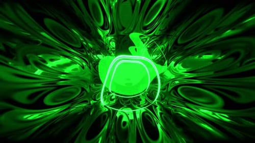 Grüne mystische Neonenergie im fantastischen Reaktorhintergrund VJ Loop in 4K