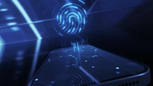 Digital Biometric Fingerprint Hologram with Smartphone Advanced Identify Security and Authentication