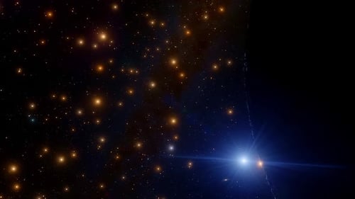 Futuristic Space Exploration Journey Past a Dark Planet Background