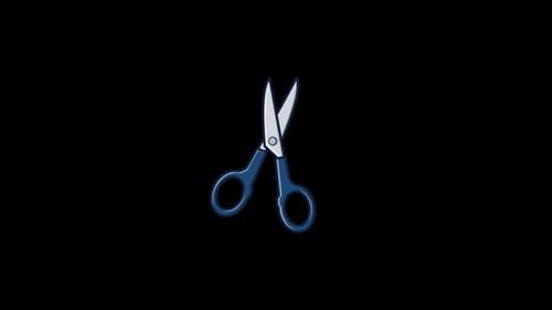 4k Scissors Animation Video - Transparent