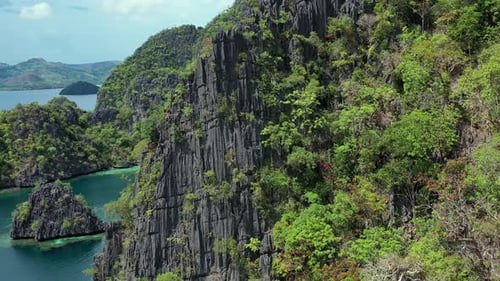 Aerial view of the lagoons of Coron Island