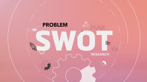 Animated SWOT Analysis Infographic For Business Presentation Title
