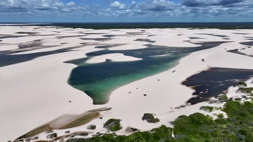 Lencois Maranhenses Skyline At Santo Amaro In Maranhao Brazil.