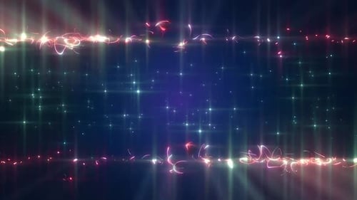 Shiny Stars Sparkling Lines Border Frame Animation Background