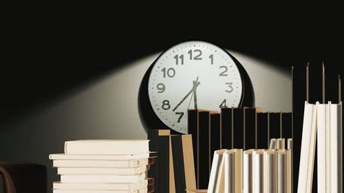 In The Middle Of The Night, The Clock On The Wall Of The Study Is Ticking