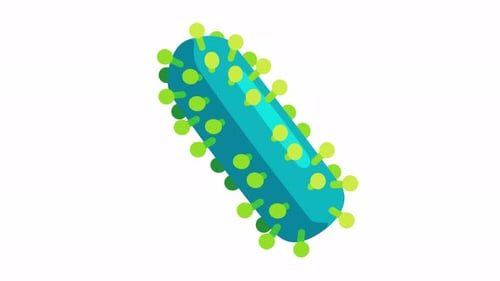 Animated Flat Design Microbe Icon