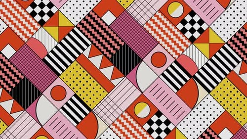 Diagonal Abstract Warm Bauhaus Pattern Background