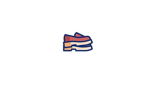 Animated Flat Design Shoe Icon Transforming from Platform to Loafer