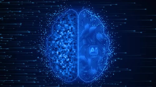 Artificial Intelligence Brain Circuit Technology Animation