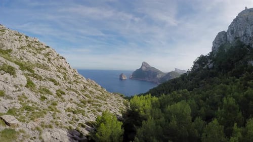 coast landscape panorama view. shoreline background. seascape nature