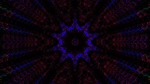 Abstract Symmetrical Hypnotic Pulsating Kaleidoscope Light Background Loop