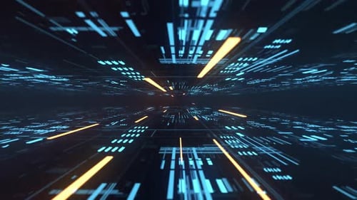 4K Technology Time Travel Science Fiction 3 D Scene Loop Animation