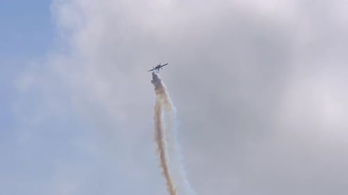 Acrobatic Airplane Flying in a Blue Sky