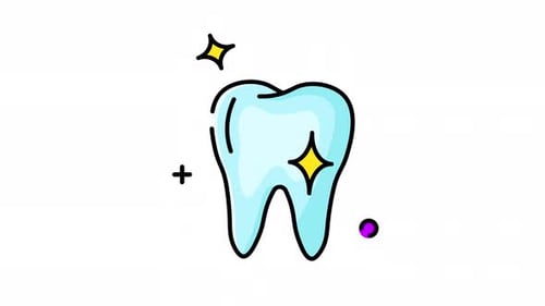 Animated Sparkling Clean Tooth Icon