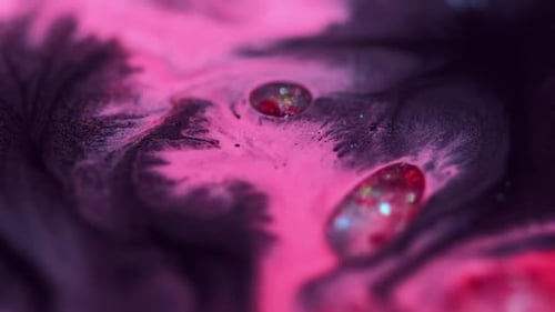 Emulsion Blend Acrylic Fluid Mix Pink Black Spill