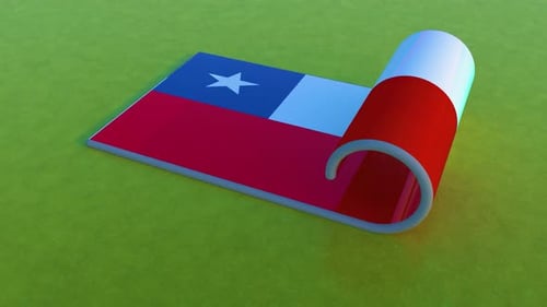 Chilean Flag Unfurling 3D Animation