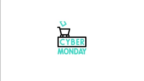 Cyber Monday Text and Shopping Cart Reveal Animation